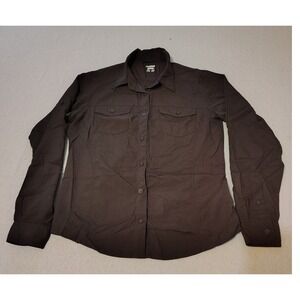 Columbia Sportswear Company Womens Long Sleeve Button Up Shirt Brown Size S A